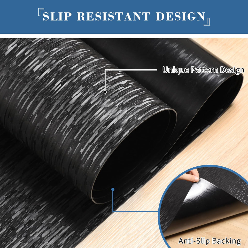 Office Chair Mat, TYDLE 50" x 65" Large Chair Mat for Hard Floor, Vinyl Chair Mat for Gaming Chairs, Slip Resistant Floor Protector Rolling Computer Desk Mat for Hardwood Floor, Black
