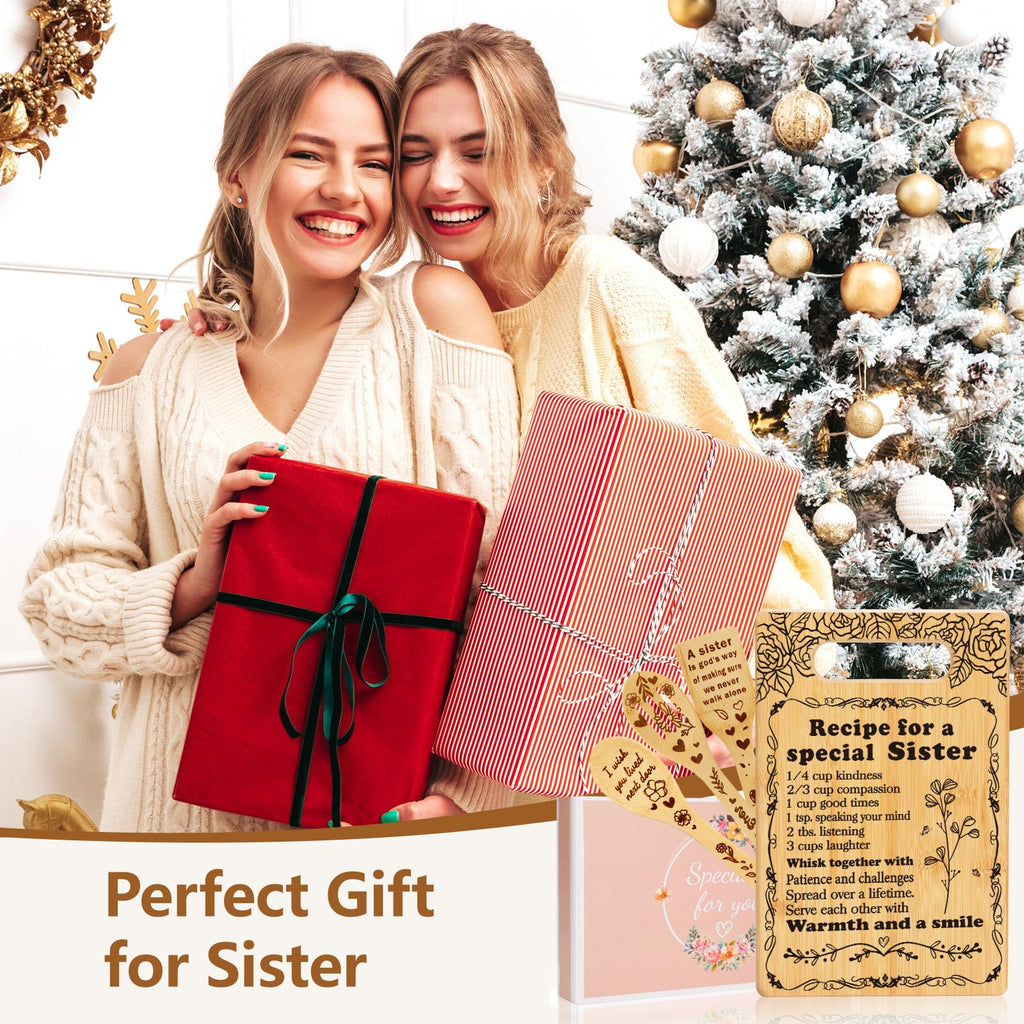 Sister Gifts from Sister, Sister Birthday Gift Ideas, Birthday gifts for Sister, Inspirational Quote Gifts for Women Bestie BFF Soul Sister Friend, Christmas Gifts for Sister- Cutting Board Set