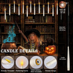 Halloween Decorations, 20pcs Floating Candles with Wand Remote, Flickering Warmer Light Flameless Candles, Magic Hanging Candles with DIY Sticker, Halloween Decorations Decor Indoor Outdoor Party (20)