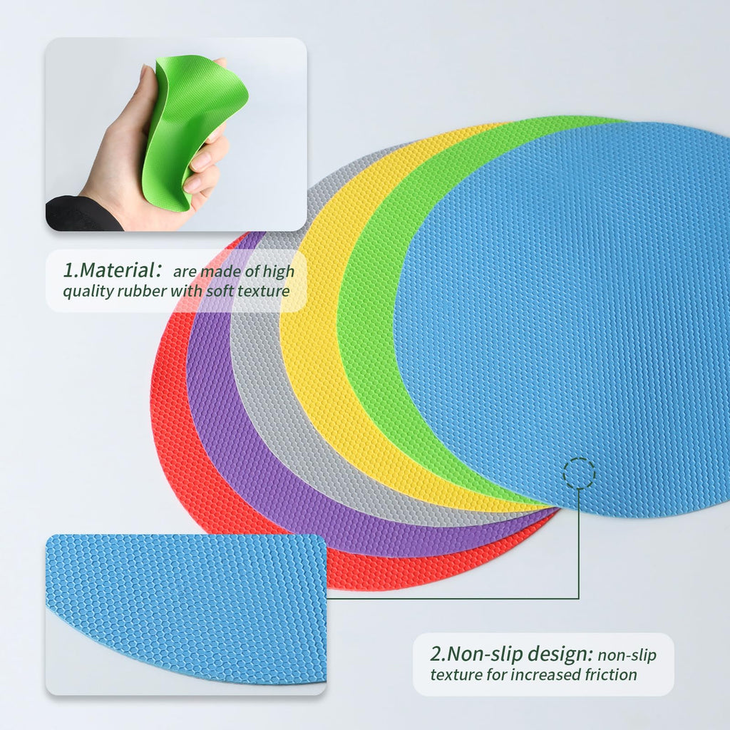 6PCS Round Jar Gripper Pads, Multifunctional Rubber Jar Opener, Heat Insulation Pad Kitchen Coasters for Elderly Senior Suffering from Weak Hands Arthritis, 6 Colors…