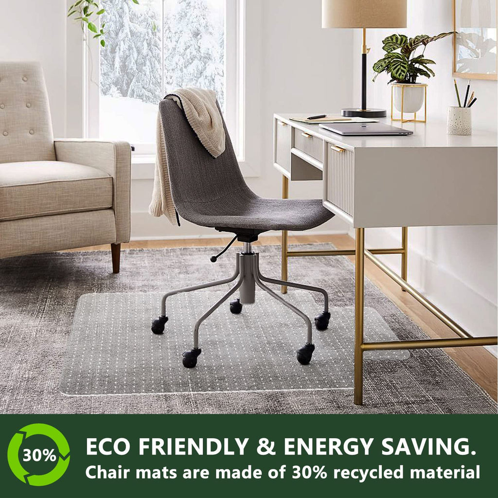 FuturHydro Office Chair Mat for Carpet, 30" x 48" Clear Office Home Floor Protector Mat, Transparent Mats for Office, Home and Gaming Floors (Rectangle)