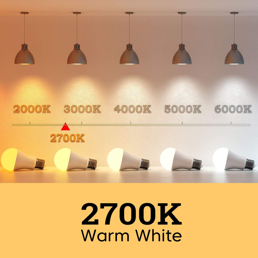 Linkind A19 LED Light Bulb, 60W Equivalent, 9W 2700K Soft White Light Bulbs, 800 Lumens Non-Dimmable Bulbs, E26 Standard Base, Energy Efficient, for Bedroom Home Office, 6 Pack