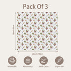 GLLQUEN BABY Muslin Swaddle Blankets for Newborns, 3-Pack Cotton Receiving Blankets for Boys and Girls, Large 40 x 38 Baby Essentials Swaddle Wrap Burping Clothes, Unisex, Gift, Green