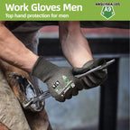Schwer ProGuard High Level Cut Resistant Work Gloves PR3326 for Extreme Protection，ANSI A9 Cut Gloves with Reinforced Thumb, Non Slip, Durable, Touch-screen, Black 2 Pairs（L）