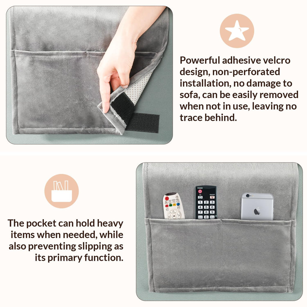 Head Recliner Pillow Adjustable Shredded Memory Foam Headrest Pillows for Recliner Chairs,Non-Slip Velvet Cushion for Pain Relief Neck Support Pillow for Travel Home Sofa Armchair with Zipper Cover