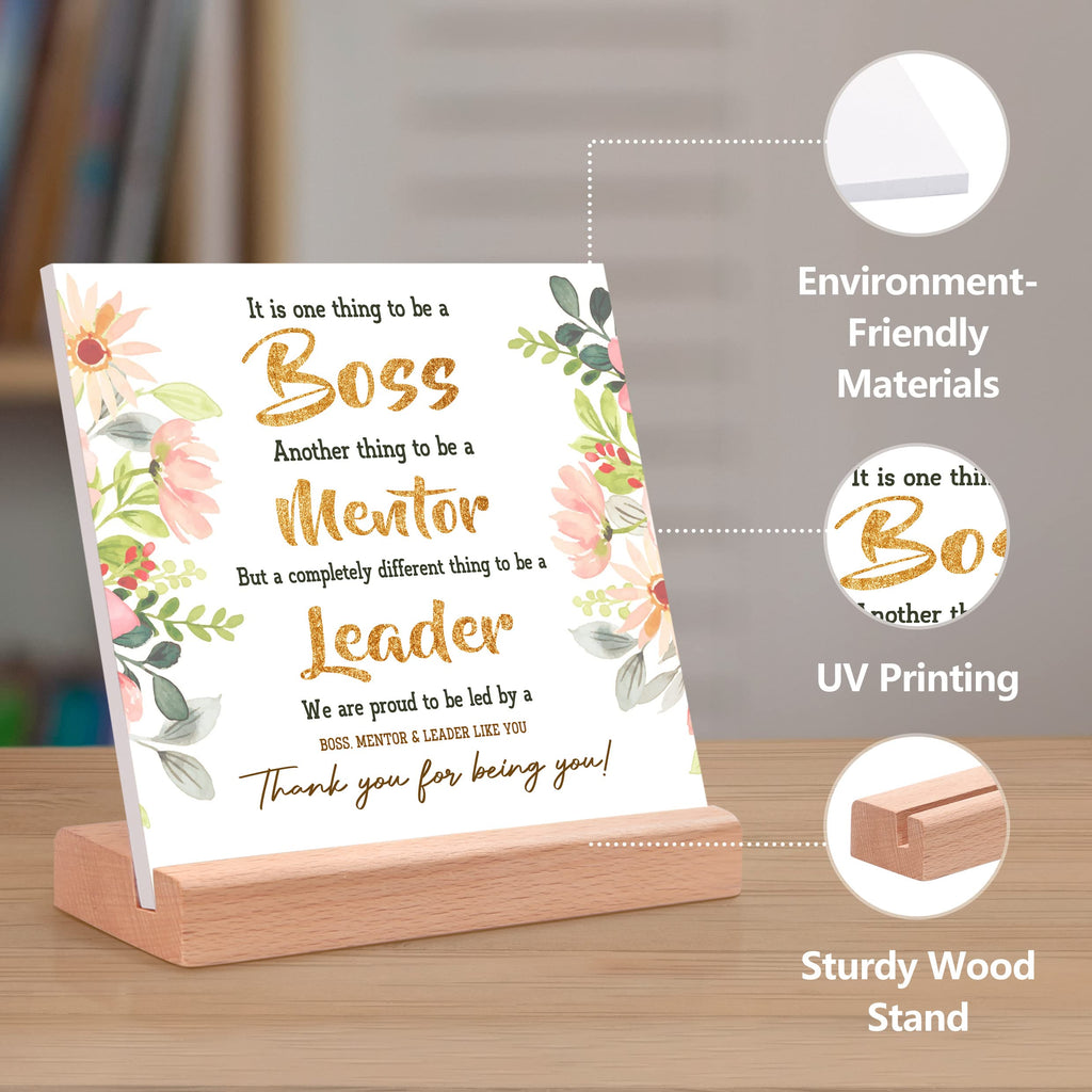 Boss Gifts for Women, Best Gifts for Boss Female - Unique Office Desk Card with Warm Words, Funny Boss Lady Gifts for Birthday, Going Away, Boss Day - Thank You Gifts for Your Female Boss