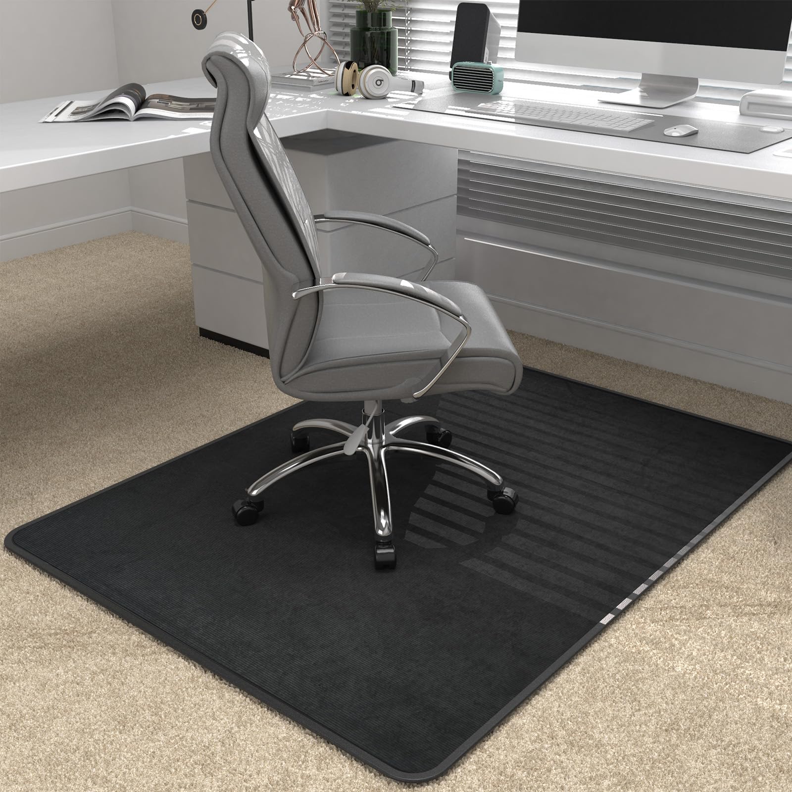 Placoot Heavy Duty Office Chair Mat for Carpet and Hardwood Floor Bohemian Desk Chair Mat Rug 36'' x 48'' Jacquard Woven Surface Floor mats for Office Home