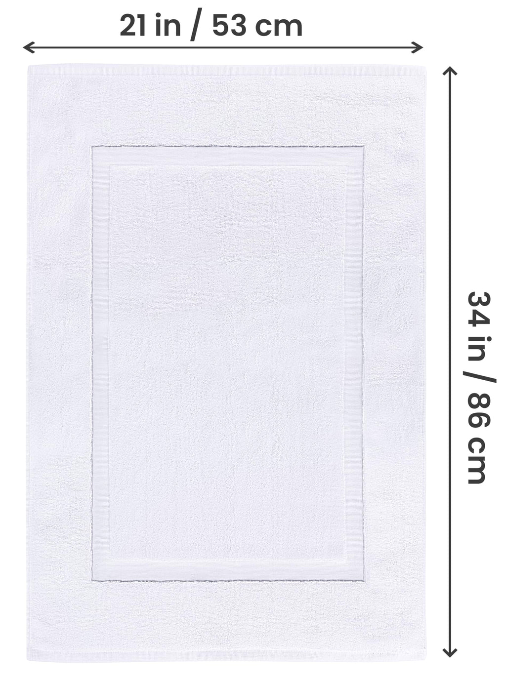 Utopia Towels Cotton Banded Rug Bath Mats, [Not a Bathroom Rug] 21x34 Inches, 100% Ring Spun Cotton - Highly Absorbent and Machine Washable Shower Bathroom Floor Towel, White, 2 Pack