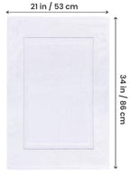 Utopia Towels Cotton Banded Rug Bath Mats, [Not a Bathroom Rug] 21x34 Inches, 100% Ring Spun Cotton - Highly Absorbent and Machine Washable Shower Bathroom Floor Towel, White, 2 Pack