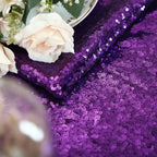 Sparkly Purple Sequin Tablecloth Mermaid Tablecloth Halloween Glitter Table Overlay Bridal Shower Decorations Christmas Rectangular Tablecloths 50x80 Inch