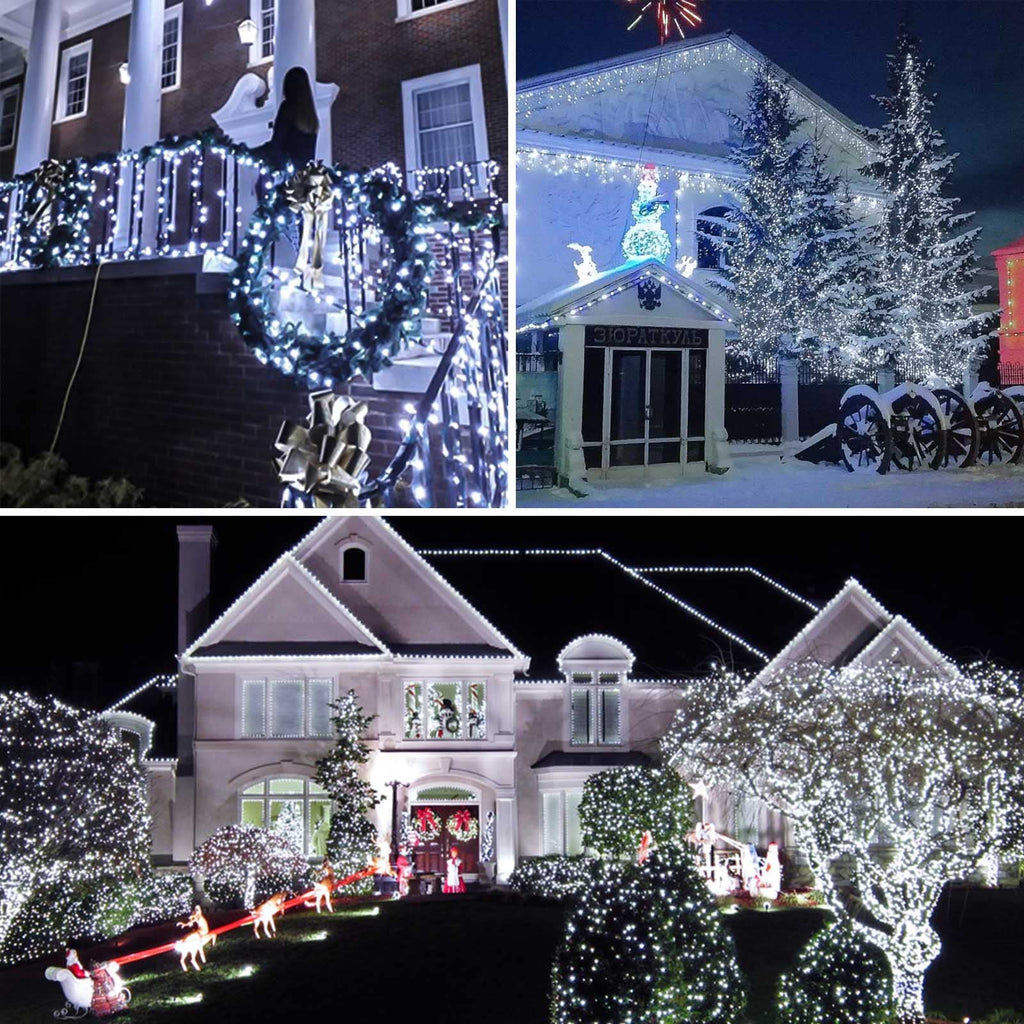 82FT 200 LED Color Changing Christmas String Lights with Remote & Timer & Memory Function, 9 Lighting Modes Waterproof Fairy String Lights for Xmas Tree Holiday Party Garden (Cool White & Multicolor)