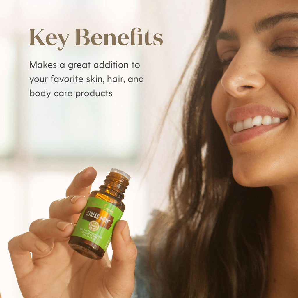 Young Living Stress Away Essential Oil Blend - Relaxing and Calming - 100% Pure - 5 ml - Blend of Copaiba, Lime, Cedarwood, Vanilla, Ocotea, and Lavender