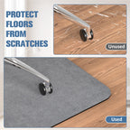 Corduroy Chair Mat for Hardwood Floor, 55"x35" Office Chair Mat Desk Chair Mat for Rolling Chair, Large Anti-Slip Rubber Backing Low-Pile Office Rug Floor Mat for Office/Home Light Grey
