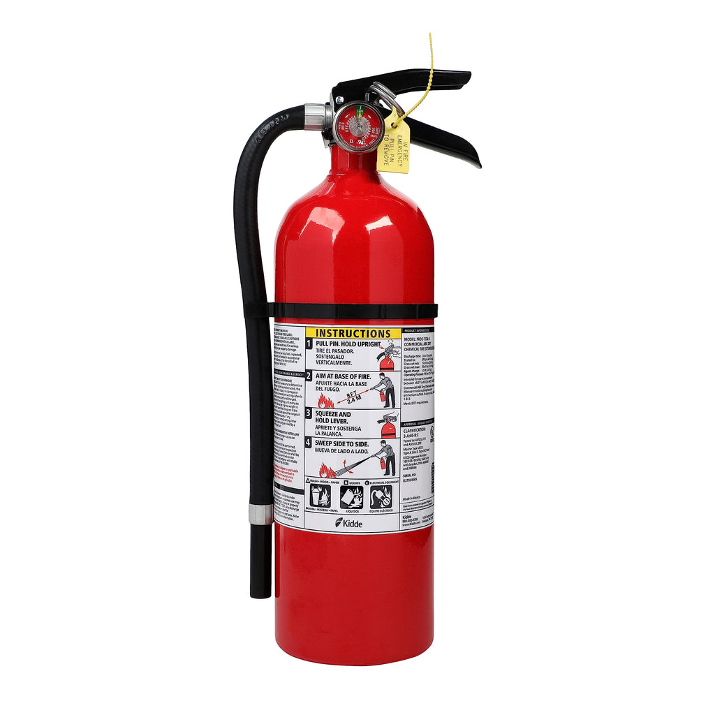 Kidde Fire Extinguisher for Commercial Use, 3-A:40-B:C, 9 Lbs., Refillable & Reusable & Carbon Monoxide Detector, Propane, Natural, Methane, & Explosive Gas Alarm