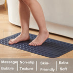 Yanzifly Bathtub Mat Non Slip Bath Mat for Tub Silicone Soft & Safe, Bath Tub Mat Non Slip Shower Mats, Suction Cups Bath Tub Anti Slip Matt for Kids Elderly Non Toxic, Machine Washable - Navy Blue