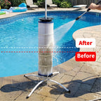 Ulinlo pouly Pool Filter Cleaner Stand Kit with Smooth Bearing, Rotatable Washing Tool for 3", 4", 6" Filter Cartridges