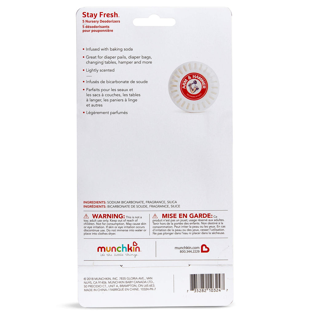 Munchkin Arm and Hammer Nursery Fresheners, Assorted Scents of Lavender or Citrus, Green 60 Count, Pack of 12