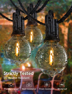 Brightown 60FT LED Outdoor Deck Lights - 2 Pack Patio Lights with 30 Shatterproof Clear Dimmable Edison Bulbs, Waterproof Connectable Hanging Lights for Outside Backyard Porch Party Christmas Decor