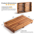 TINAMO 3.5" One Step Stool for Elderly (No Assemble Required)- Acacia Wood High Riser Step Stool for Bed - 550 Lbs Wooden Mobility Stepping Stools for Adults, Kids/Bedside, Bathroom, Kitchen, Garden