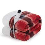 Bedsure Plaid Heated Throw Blanket - Christmas Electric Blanket with Red Plaid Pattern, Flannel Sherpa Heating Blanket as a Gift, with 6 Heating Levels, 4 Time Settings, 3-Hour Auto-Off (50"x60")