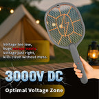 2-Pack Electric Fly Swatter – Battery Powered Mosquito & Bug Zapper Racket with Safe Mesh & Wall-Mount Design for Indoor and Outdoor Use (Black & Gray)