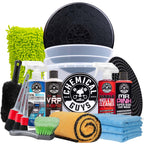 Chemical Guys Car Detailing Kit, Car Cleaning Kit with Total Interior Cleaner & Protectant, Sprayable Wheel Cleaner, Car Wash Soap, Bucket, Brushes, and Detailing Accessories - 17 Piece Wash Kit