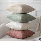 MIULEE Throw Pillow Covers Soft Corduroy Decorative Set of 2 Boho Striped Pillow Covers Pillowcases Farmhouse Home Decor for Christmas Couch Bed Sofa Living Room 12x20 Inch Cream White