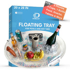 DIVEBLAST: Transparent Floating Drink Holder for Pool, Hot Tub Accessories for Adults - Holds Up to 50 LBS - Glitter Fun Swimming Pool Accessories for Adults, Cool and Unique Drink Floaties