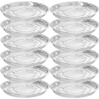 12 Pack Clear Plastic Plant Saucers (10 inch) Drip Trays Plant Plate Dish for Indoor Planters Flower Pots, Bulk