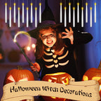 Halloween Decor Floating Candles With Wand, 20pcs Magic Hanging Candles With Remote,6.9IN Flameless Taper Led Candles Battery Operated Floating Window Candles,Decor for Christmas/Wedding/Halloween