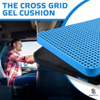 SelectSoma Travel Gel Seat Cushion for Long Sitting - Travel Pad for Car, Truck, Office Chair, Wheelchair - Cooling Gel Cushion for Sciatica, Tailbone, Back Pain, and Pressure Relief