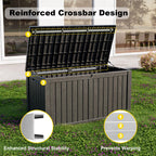 MAIUSCOLI 180 Gallon Resin Outdoor Deck Box Waterproof Patio Furniture, Garden Tools, Cushions, Pool Accessories Outside Storage (Black, 180 Gallon)