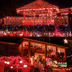 Upgraded 82FT 200 LED Red Christmas Lights Outdoor & Indoor, Memory Function & Timer & 8 Modes, Extendable Green Wire Waterproof Lights for Christmas Tree Party Wedding Home Garden Decorations (Red)