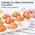 AOTASO Regular 12 Cup and Mini 24 Cup Nonstick Cupcake Pan Set Silicone Muffin Pan for Baking Silicone Cupcake Mold with Metal Reinforced Frame BPA Free (2 Pcs, Cream)