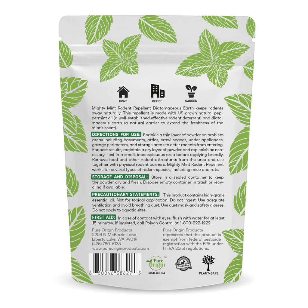 Rodent Repellent, Diatomaceous Earth Peppermint Powder, 1 lb