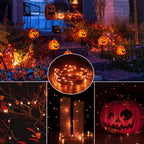Brightown 24 Pack LED Fairy Lights Battery Operated String Lights Waterproof Silver Wire 7 Feet 20 LED Firefly Starry Moon Lights for DIY Wedding Party Bedroom Patio Christmas (Orange, 24 Pack)