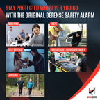 Original Defense® Siren Self Defense for Women - Personal Alarm for Women, Children, & Elderly - Recommended by Police - 130 dB Loud Self Defense Keychain Siren with LED Strobe Light (Black)