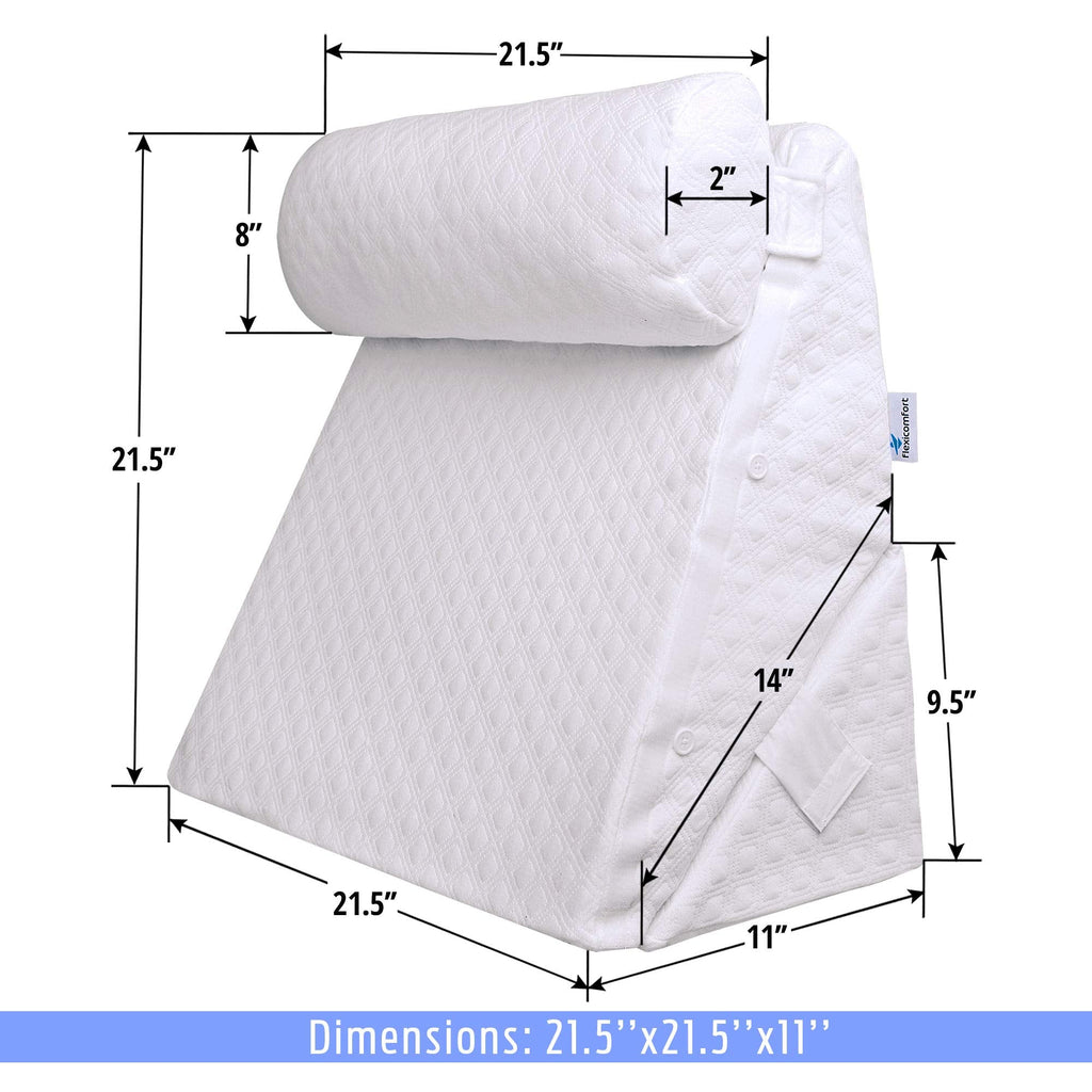 Flexicomfort Bed Wedge Pillow for Sleeping -Adjustable Post Surgery Pillow (7 in 1) -%100 Memory Foam -Head Support Cushion -Incline -Leg Elevation -Pregnancy - Washable Cover - Large 24 Inch