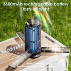 TIENBE 2 Pack Solar Bug Zapper, 4200V Mosquito Zapper, 3600mAh Rechargeable Bug Zapper, Cordless & Waterproof Electric Insect Zapper, Outdoor Fly Zapper with 3 Modes Light, for Patio, Backyard, Garden