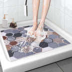 Shower Mat Non-Slip, Soft Comfort Bath Mat with Drainage Holes, PVC Loofah Massage Bathmat for Shower,Tub,Bathroom,Wet Areas, Quick Drying