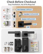 Philips WiFi Keypad Door Lock with Handle, Built-in WiFi, APP Remote Control, Voice & Fingerprint Unlock, Smart Locks for Front Door with Auto Lock, Digital Front Door Lock Set, Keyless Entry Deadbolt