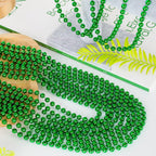 72PCS Green Bead Necklace, Mardi Gras Beads Necklace Accessories Bulk, Mardi Gras Xmas Necklaces Women Men, Parade Throw Accessories for Wedding Birthday Mardi Gras St. Patricks Christmas Decorations