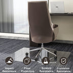 GLSLAND Office Chair Mat for Carpet - 36" x 46" Tempered Glass Floor Mat - for Office Chair on Carpet - 1/5" Thick Clear Computer Floor Mat with 4 Anti-Slip Pads