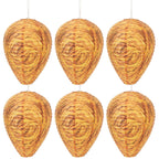 DECYOOL 6 Pack Orange Wasp Nest Decoy Hanging Wasp Deterrent for Wasps Hornets Yellow Jackets