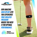 CROSSTRAP Shin Splint Support Strap | Adjustable Neoprene Shin Splint & Leg Compression Support Strap | For Strains, Injuries, Pain, Pulled Muscles, Torn Calf | For Men & Women | 2 Straps (Small)