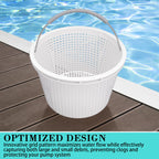 Neowah 8" Pool Skimmer Basket for Inground Pool, Compatible with Pentair U-3 Skimmer Basket 08650-0007 and Hayward SP1070 SPX1070E Pool Basket,with Built-in Brass Weight, Handle and Rubber Grip