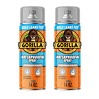 Gorilla Waterproofing Spray Clear, Flexible Rubberized Sealant Coating, Paintable UV Resistant, Seals Water Air Moisture, 14 oz (Pack of 2), for Roofs Gutters Skylights RVs Windows & More