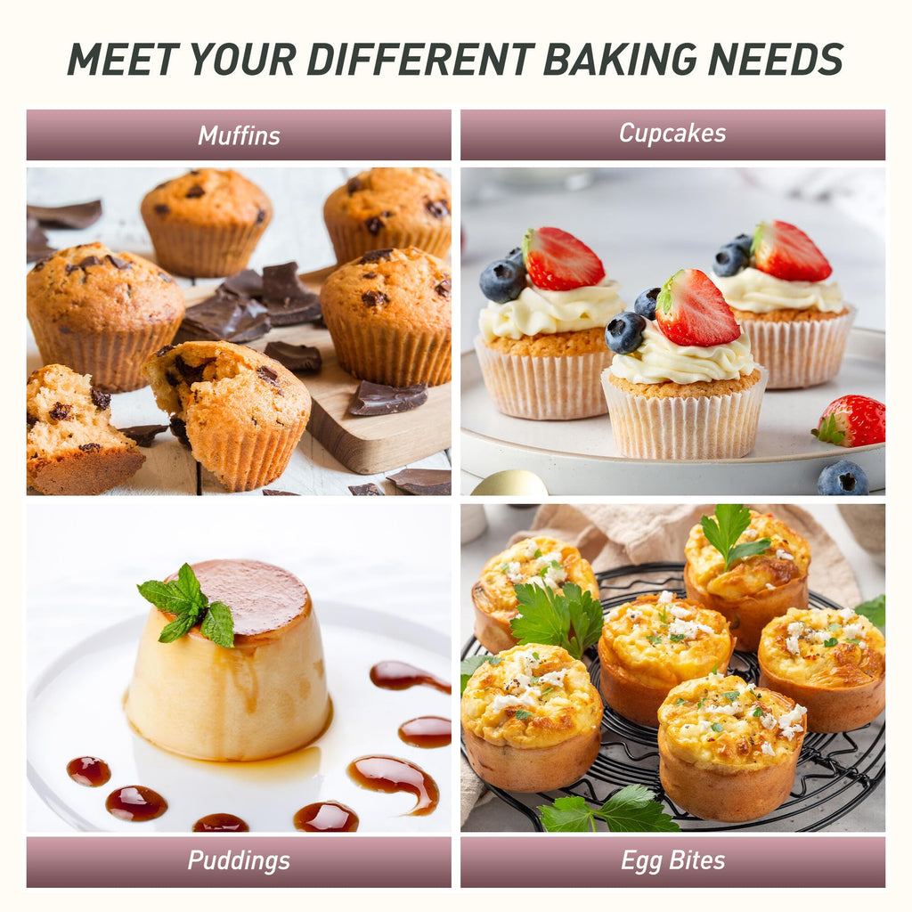 2 Packs 12 Cups Silicone Muffin Pan with Metal Reinforced Frame Regular Size Cupcake Pan Tray Egg Bites Silicone Circle Cookie Molds Muffin Tin Tart Pans Baking Sheet Set for Breakfast Sandwiches