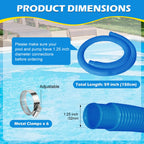 4 Pcs 1.25" Pool Hose, 59" Long Accessory Pool Pump Replacement Hoses, Compatible with All Above Ground Pool Filter Pumps that Use 1 1/4 Diameter Hoses