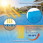 In The Swim 16' x 32' Premium Blue Rectangle Solar Pool Cover 12 Mil for Solar Heating Above Ground Pools and Inground Pools